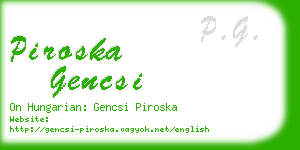 piroska gencsi business card